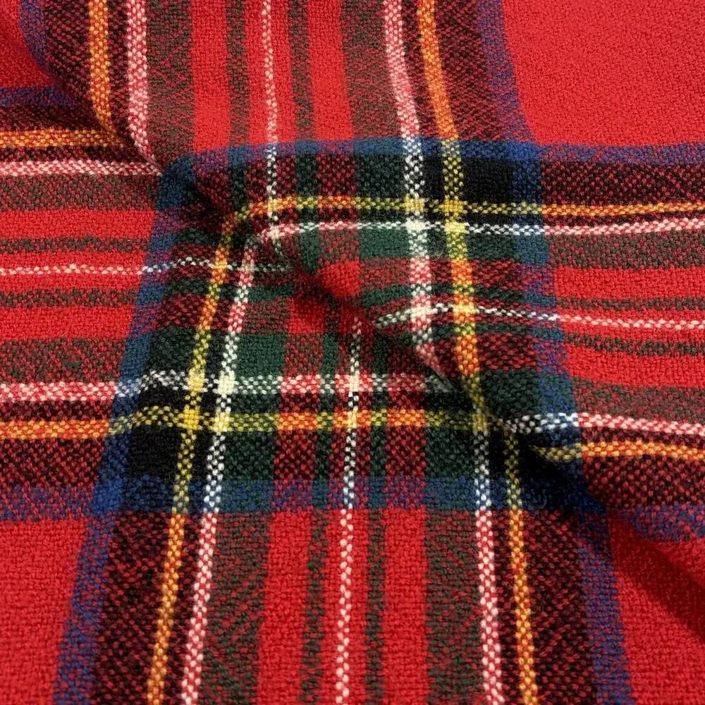 Churchill Weavers Wool Red Plaid Throw Blanket 48x60” Kentucky Governor Label